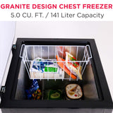 Frigidaire 5.0 Cu. Ft. Chest Freezer, Black Granite Design