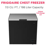 Frigidaire 7.0  CU FT Chest Freezer, Stainless Steel Lid, Black