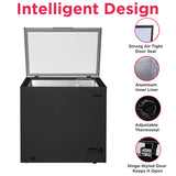 Frigidaire 7.0  CU FT Chest Freezer, Stainless Steel Lid, Black