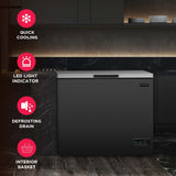 Frigidaire 7.0  CU FT Chest Freezer, Stainless Steel Lid, Black