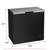 Frigidaire 7.0  CU FT Chest Freezer, Stainless Steel Lid, Black