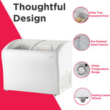 Frigidaire 9 Cu. Ft./260 Liter Curved Glass Top Display Freezer, White