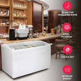Frigidaire 9 Cu. Ft./260 Liter Curved Glass Top Display Freezer, White