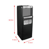 Frigidaire, Hot/Cold Water Cooler, Top Load, Built-In Ice Maker, Black