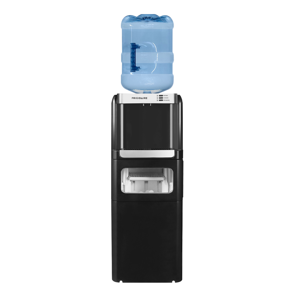 Frigidaire, Hot/Cold Water Cooler, Top Load, Built-In Ice Maker, Black