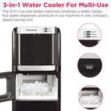Frigidaire Hot/Cold Water Cooler, Top Load, Built-In Ice Maker, Black