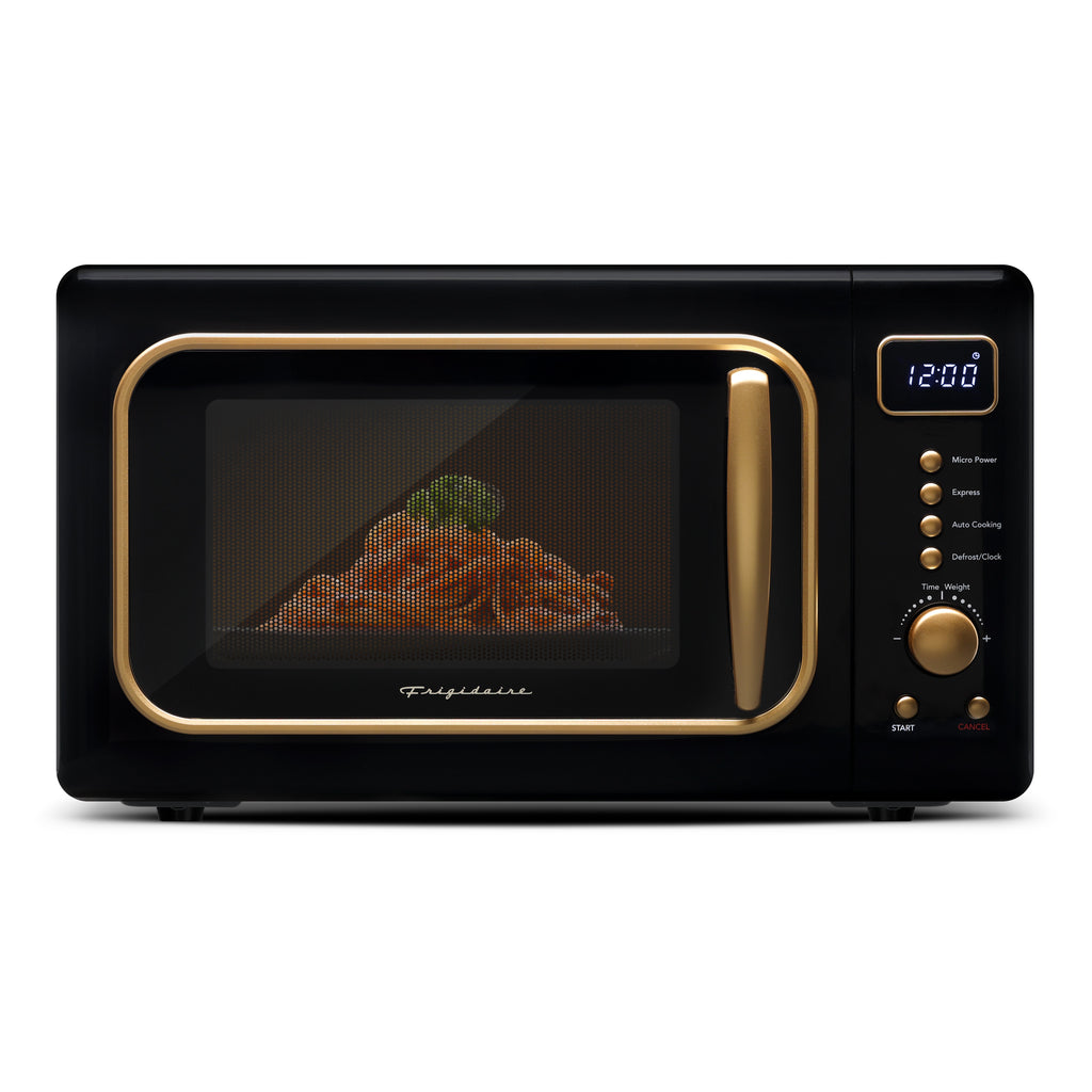 Frigidaire, 0.7 Cu. Ft. Retro Countertop Microwave Oven, Black Gold