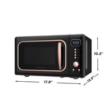 Frigidaire 0.7 Cu. Ft. Retro Countertop Microwave Oven, Black Rosegold