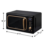 Frigidaire, 0.7 Cu. Ft. Retro Countertop Microwave Oven, Black Gold