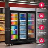 Frigidaire, 49.4 Cu. ft. Commercial Glass Display Refrigerator, Triple Door