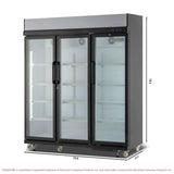 Frigidaire, 49.4 Cu. ft. Commercial Glass Display Refrigerator, Triple Door