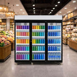 Frigidaire, 49.4 Cu. ft. Commercial Glass Display Refrigerator, Triple Door