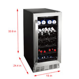 Frigidaire Gallery, 115 Can/30 Bottle, 3.0 Cu. Ft.  Built-In Wine/Beverage Center, Frost Free, Stainless Steel