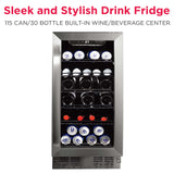 Frigidaire Gallery, 115 Can/30 Bottle, 3.0 Cu. Ft.  Built-In Wine/Beverage Center, Frost Free, Stainless Steel