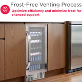Frigidaire Gallery, 115 Can/30 Bottle, 3.0 Cu. Ft.  Built-In Wine/Beverage Center, Frost Free, Stainless Steel