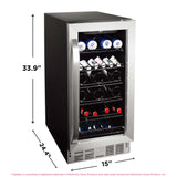 Frigidaire Gallery, 115 Can/30 Bottle, 3.0 Cu. Ft.  Built-In Wine/Beverage Center, Frost Free, Stainless Steel