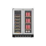Frigidaire Gallery, 41 Cans/18 Bottle Dual Zone Built In Beverage Wine Fridge Stainless Steel- Wood Shelves