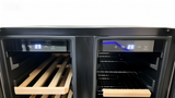 Frigidaire Gallery, 41 Cans/18 Bottle Dual Zone Built In Beverage Wine Fridge Stainless Steel- Wood Shelves