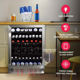 Frigidaire Gallery, 166 Can/56 Bottle, 5.1 Cu. Ft.  Built-In Wine/Beverage Center, Frost Free, Glass Door, Stainless Steel