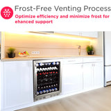 Frigidaire Gallery, 166 Can/56 Bottle, 5.1 Cu. Ft.  Built-In Wine/Beverage Center, Frost Free, Glass Door, Stainless Steel