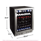 Frigidaire Gallery, 166 Can/56 Bottle, 5.1 Cu. Ft.  Built-In Wine/Beverage Center, Frost Free, Glass Door, Stainless Steel