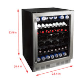 Frigidaire Gallery, 166 Can/56 Bottle, 5.1 Cu. Ft.  Built-In Wine/Beverage Center, Frost Free, Glass Door, Stainless Steel