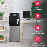 Frigidaire, Hot/Cold Water Cooler, Bottom Load,  Built-In Bullet Ice Maker, Stainless Steel