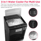 Frigidaire, Hot/Cold Water Cooler, Bottom Load,  Built-In Bullet Ice Maker, Stainless Steel