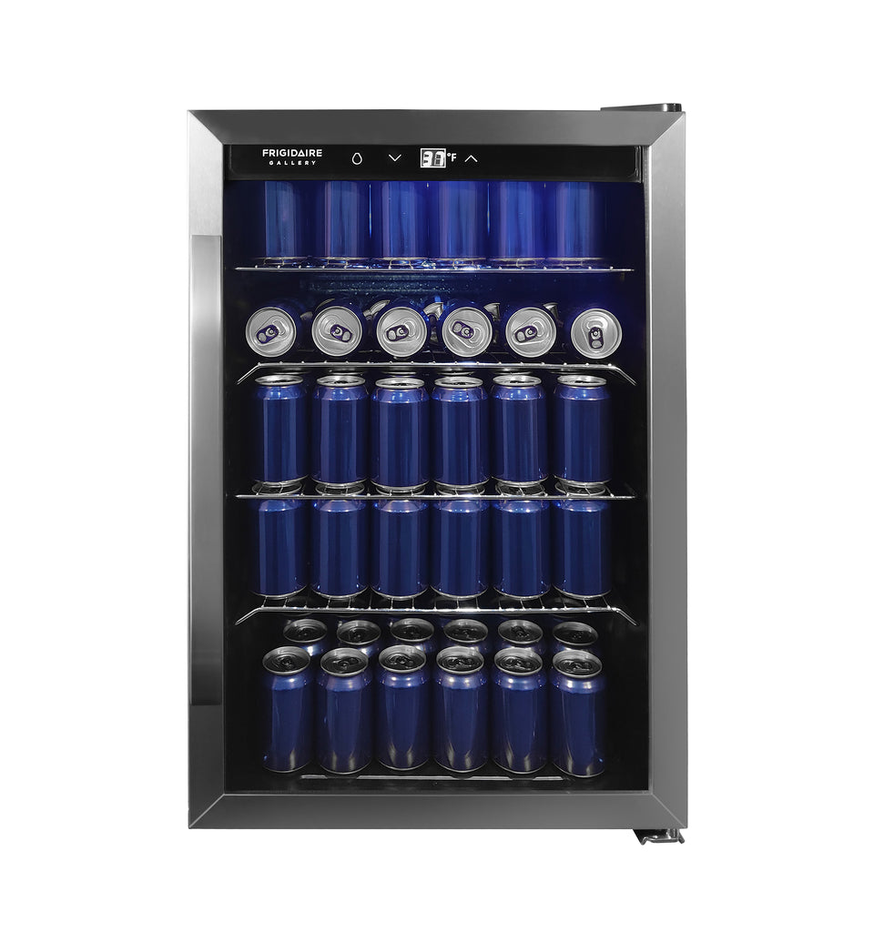 Frigidaire Gallery, 36 Bottle, Wine Fridge, Glass Door, Wooden Shelves, Stainless Steel