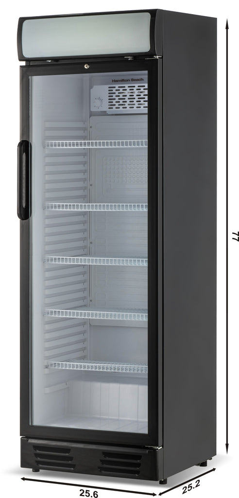 Hamilton Beach, 12.5 Cu.Ft. Commercial Glass Display Cooler, Black