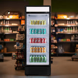 Hamilton Beach, 13.3 Cu.Ft. Commercial Glass Display Refrigerator, Black