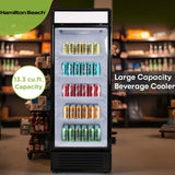 Hamilton Beach, 13.3 Cu.Ft. Commercial Glass Display Refrigerator, Black