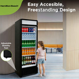 Hamilton Beach, 13.3 Cu.Ft. Commercial Glass Display Refrigerator, Black