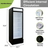 Hamilton Beach, 13.3 Cu.Ft. Commercial Glass Display Refrigerator, Black