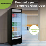 Hamilton Beach, 13.3 Cu.Ft. Commercial Glass Display Refrigerator, Black