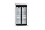 Hamilton Beach, 20 Cu. Ft. Commercial Beverage Glass Door Refrigerator, Black