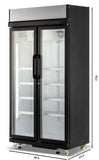 Hamilton Beach, 20 Cu. Ft. Commercial Beverage Glass Door Refrigerator, Black