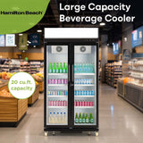 Hamilton Beach, 20 Cu. Ft. Commercial Beverage Glass Door Refrigerator, Black