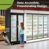 Hamilton Beach, 20 Cu. Ft. Commercial Beverage Glass Door Refrigerator, Black