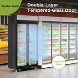 Hamilton Beach, 20 Cu. Ft. Commercial Beverage Glass Door Refrigerator, Black
