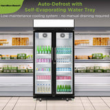 Hamilton Beach, 20 Cu. Ft. Commercial Beverage Glass Door Refrigerator, Black
