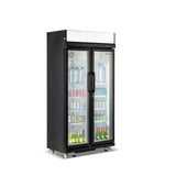 Hamilton Beach, 20 Cu. Ft. Commercial Beverage Glass Door Refrigerator, Black