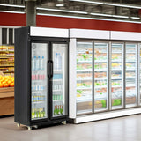 Hamilton Beach, 20 Cu. Ft. Commercial Beverage Glass Door Refrigerator, Black