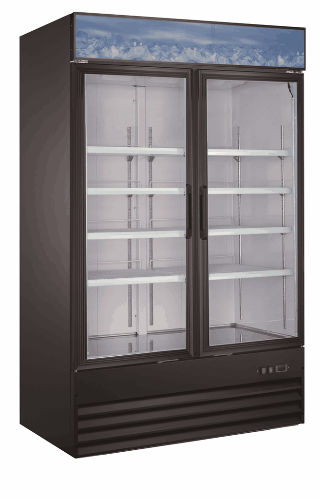 Hamilton Beach, 33.5 Cu. Ft. Commercial Beverage Glass Door Refrigerator, Black