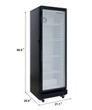 Hamilton Beach, 8.5 Cu.Ft. Commercial Glass Display Refrigerator, Black