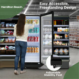Hamilton Beach, 8.5 Cu.Ft. Commercial Glass Display Refrigerator, Black