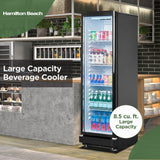 Hamilton Beach, 8.5 Cu.Ft. Commercial Glass Display Refrigerator, Black