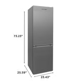 Hamilton Beach, 11.7 Cu. Ft. Bottom Mount Refrigerator, Frost Free, Platinum