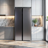 Hamilton Beach, 20.6 Cu. Ft. Side By Side Refrigerator, Platinum