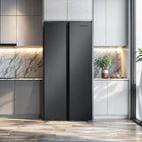 Hamilton Beach, 20.6 Cu. Ft. Side By Side Refrigerator, Black Stainless